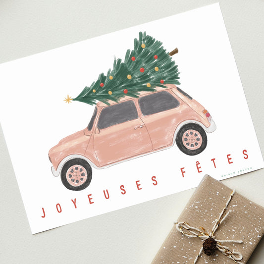 Illustration *Pink mini & Christmas Tree*