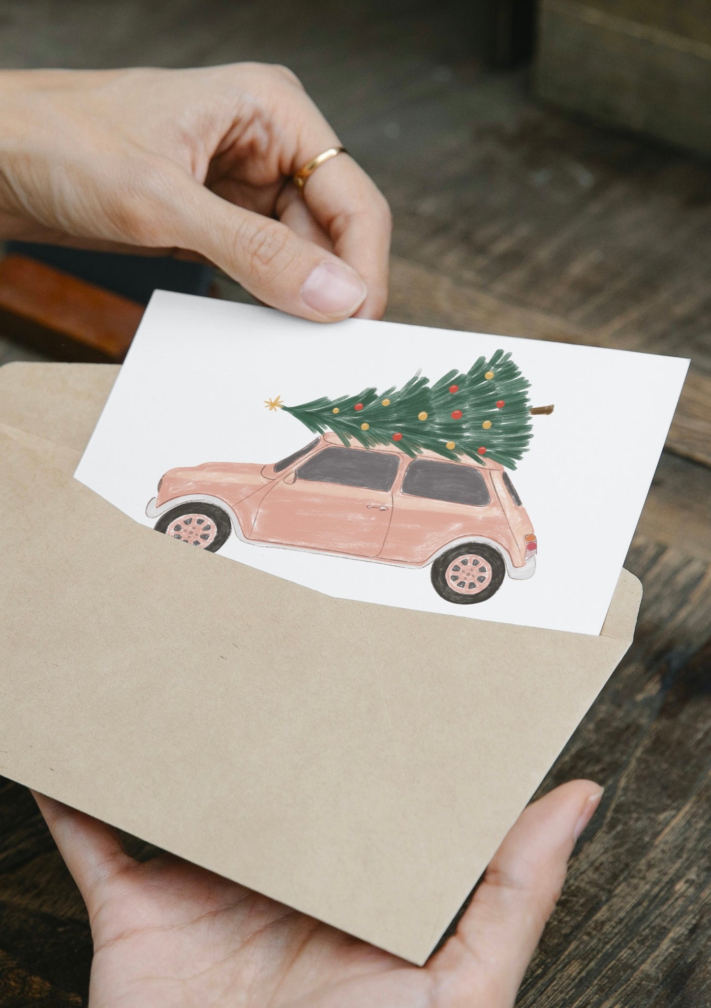 Illustration *Pink mini & Christmas Tree*