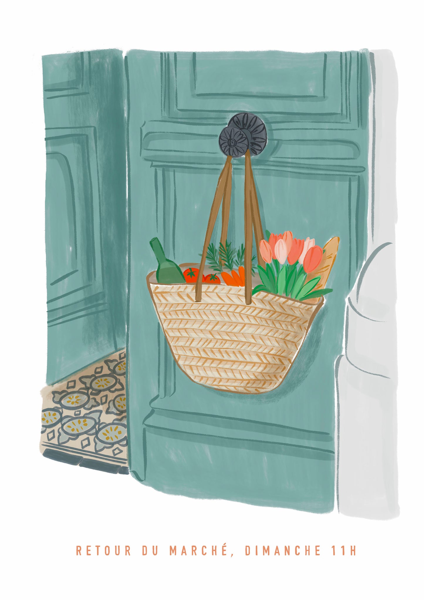 Illustration *Retour du marché*