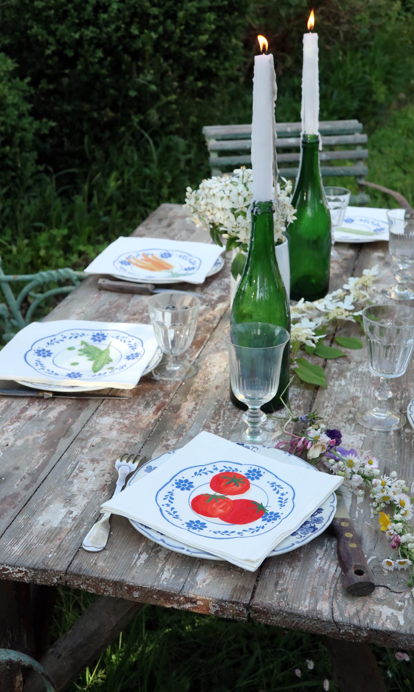 Serviettes *Légumes de printemps*. À l'unité