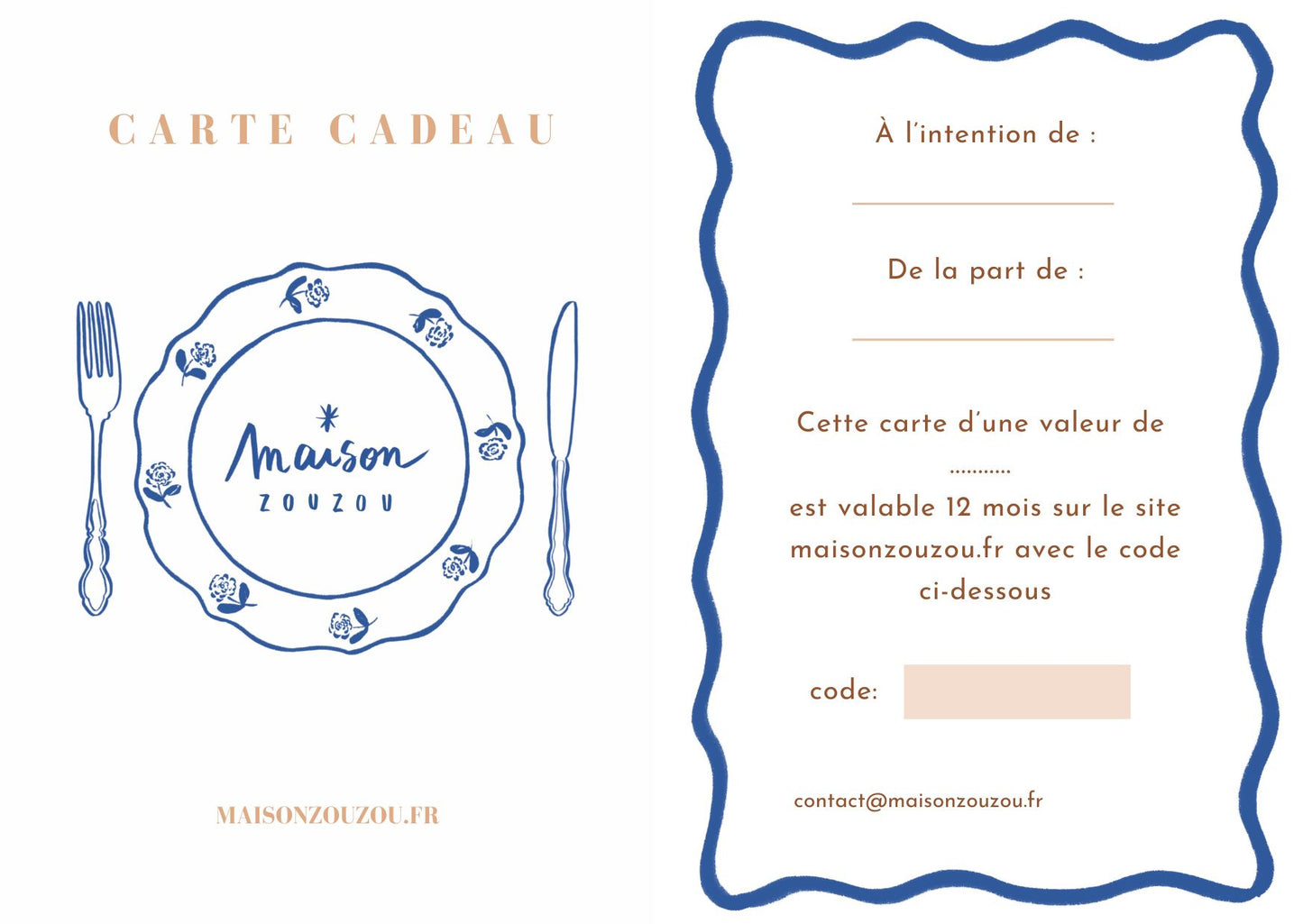 Carte-cadeau MAISON ZOUZOU