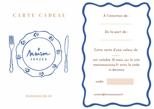 Carte-cadeau MAISON ZOUZOU