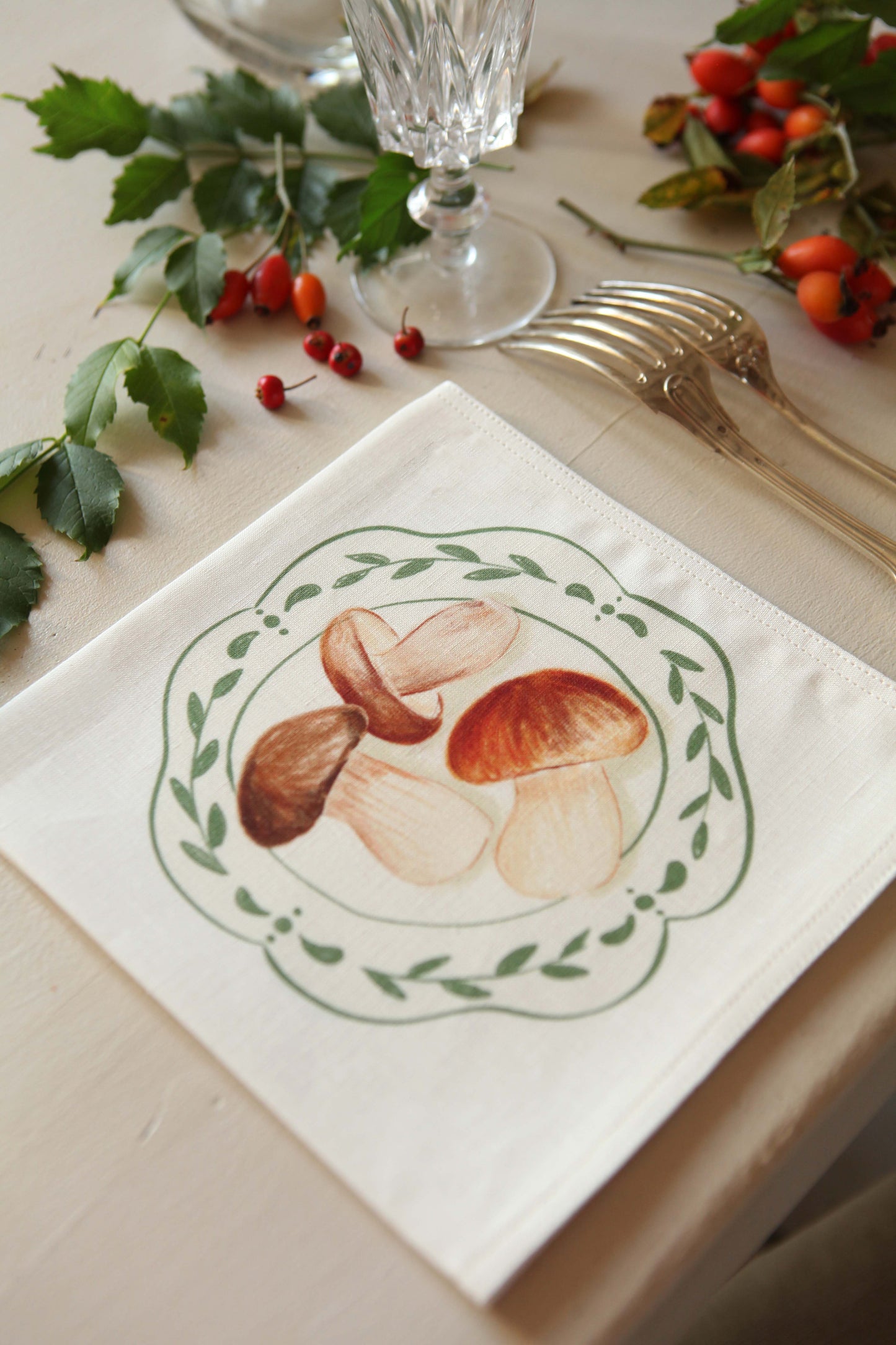 Napkins *Autumn vegetables*. Set of 6 pieces.