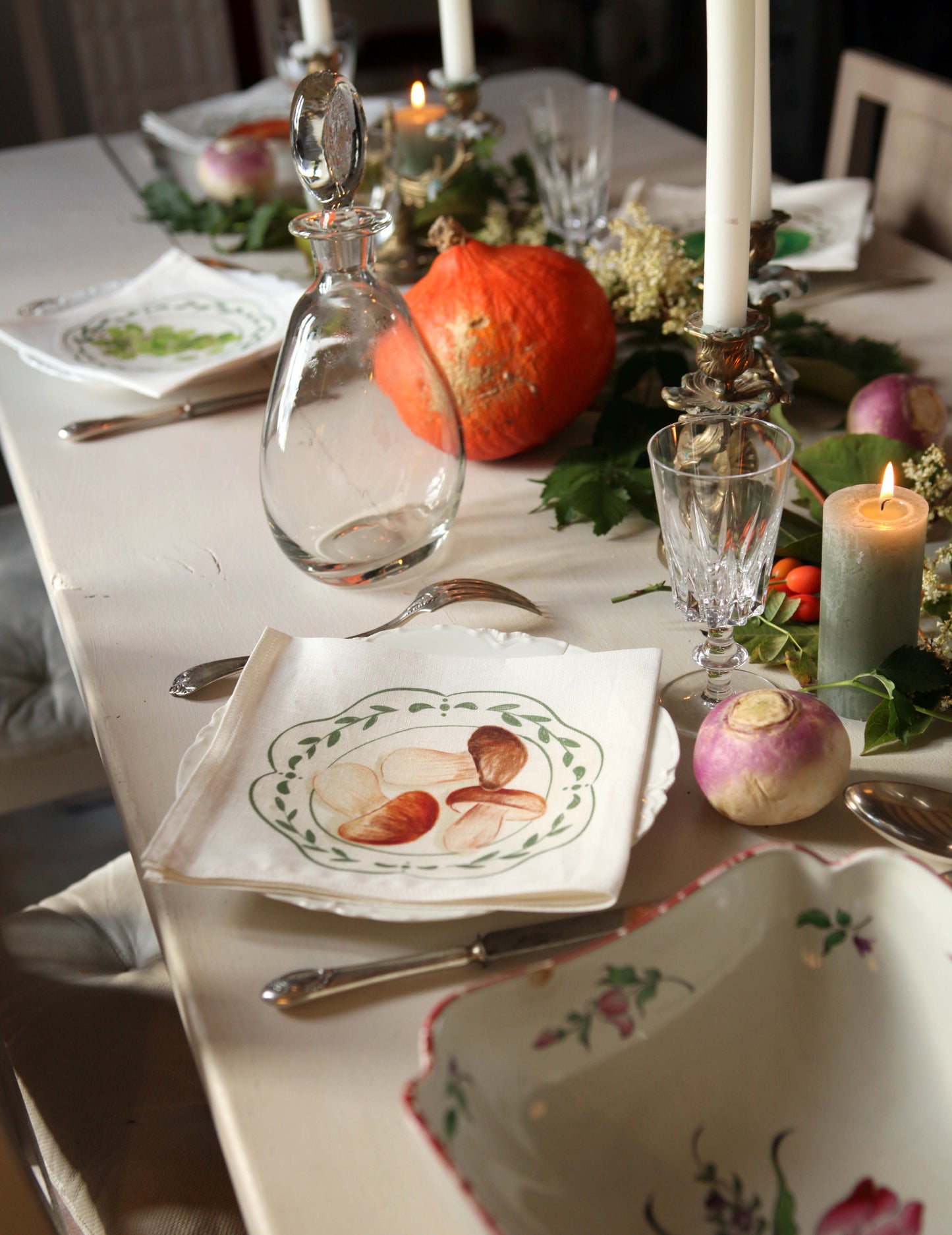 Napkins *Autumn vegetables*. Set of 6 pieces.