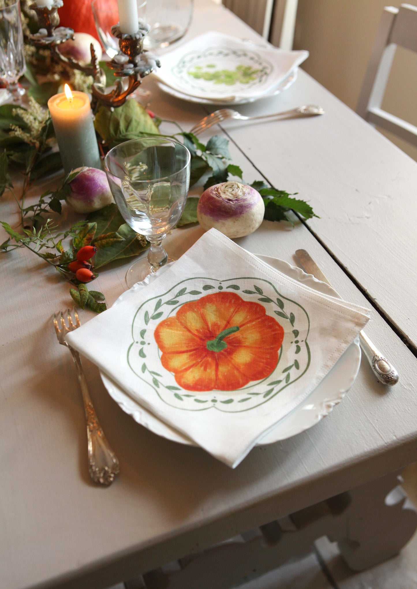 Napkins *Autumn vegetables*. Set of 6 pieces.
