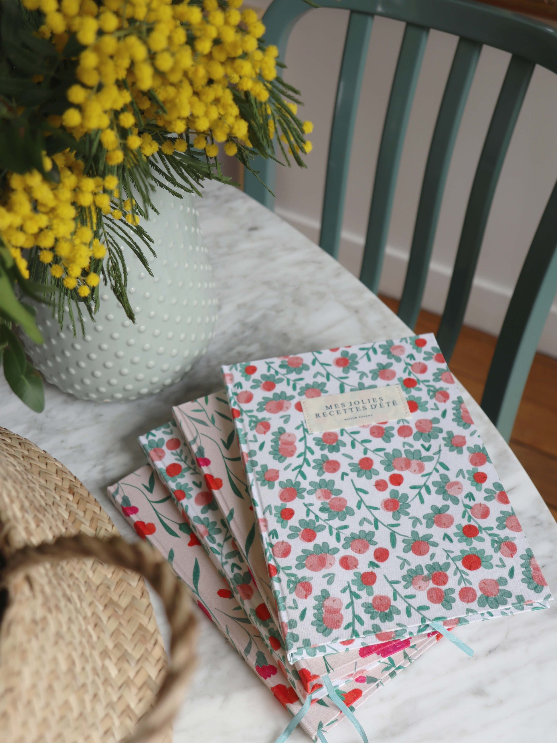 Carnet de recettes motif aubépine