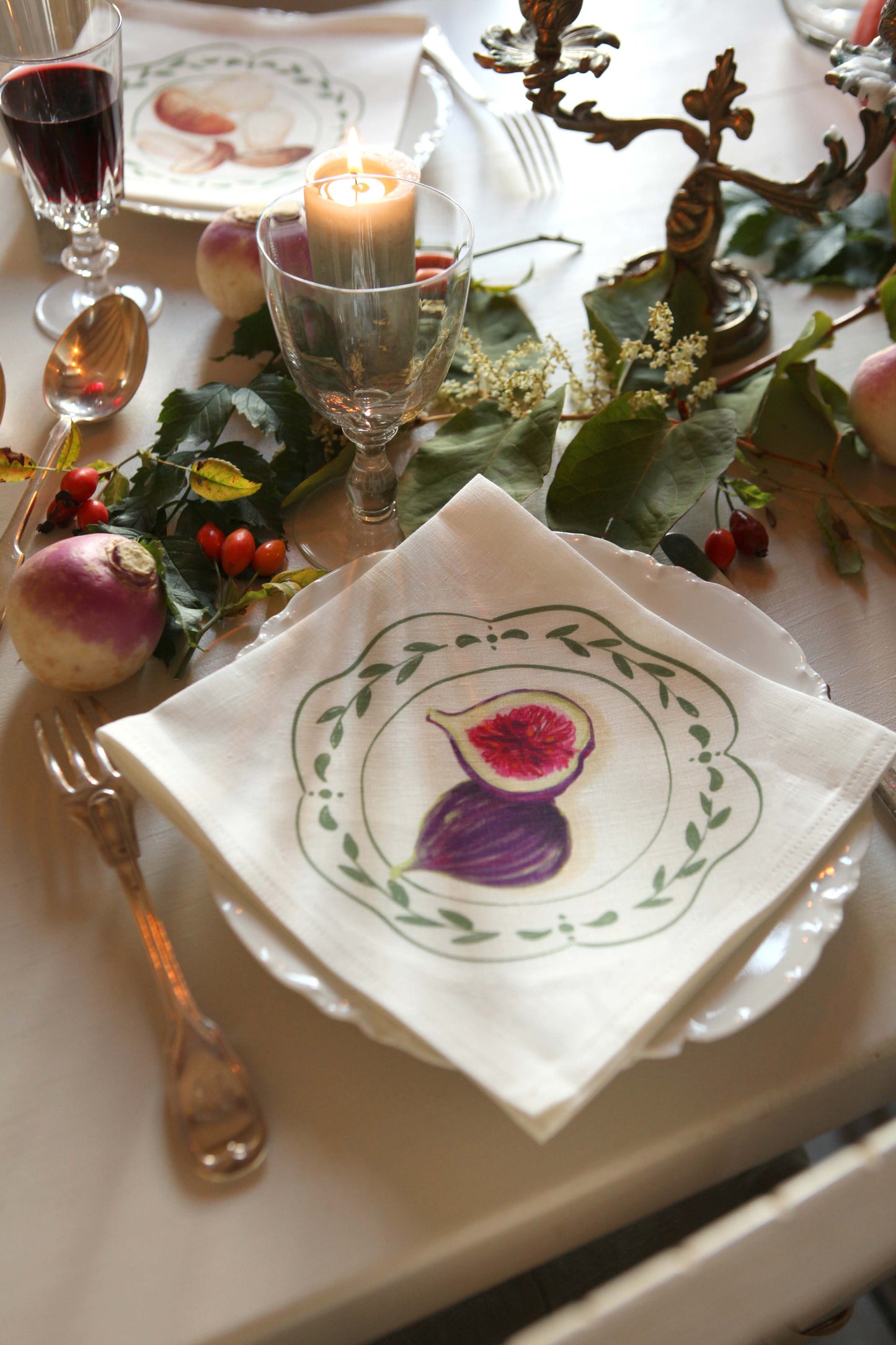 Napkins *Autumn vegetables*. Set of 6 pieces.