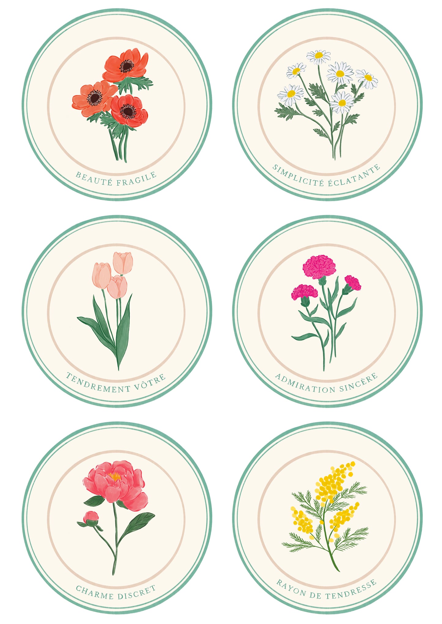 Napkins *Spring vegetables*. Set of 6 pieces.
