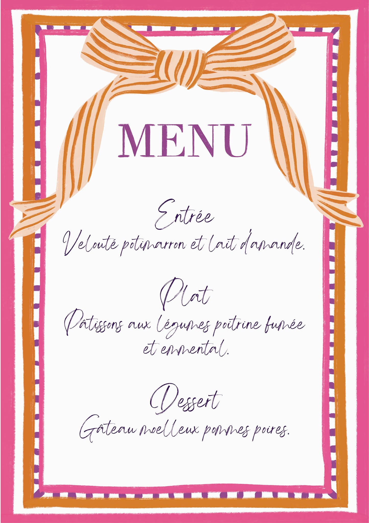 Menu et marque-places Noeud.