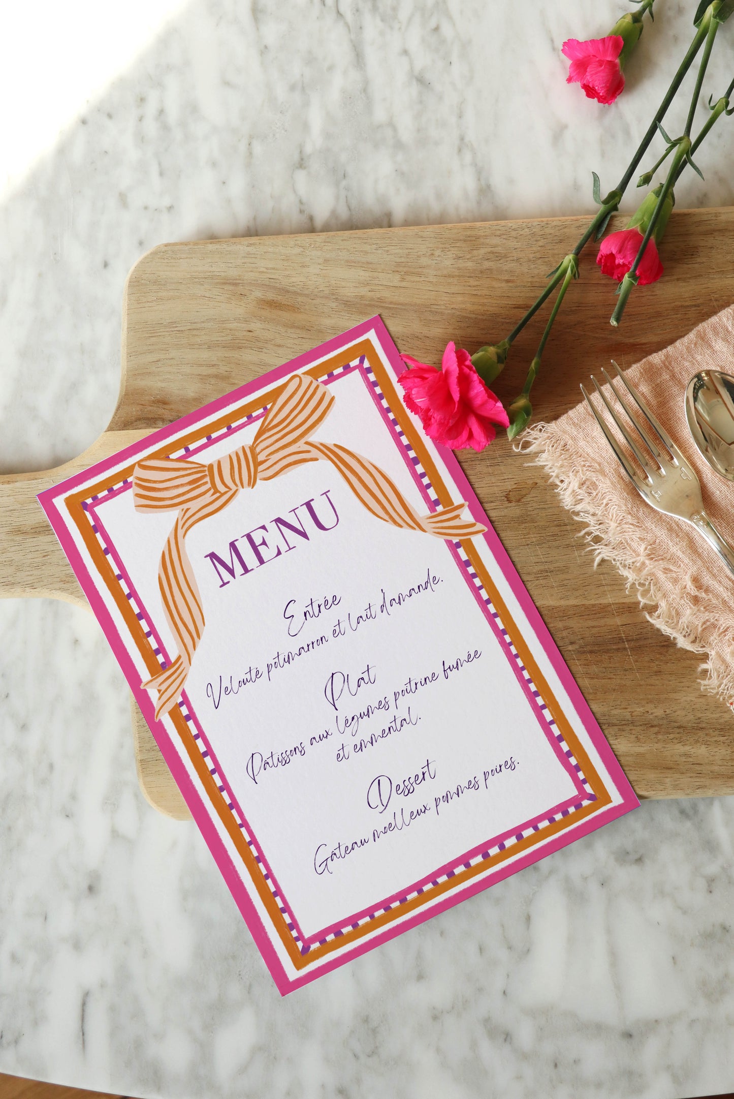 Menu et marque-places Noeud.