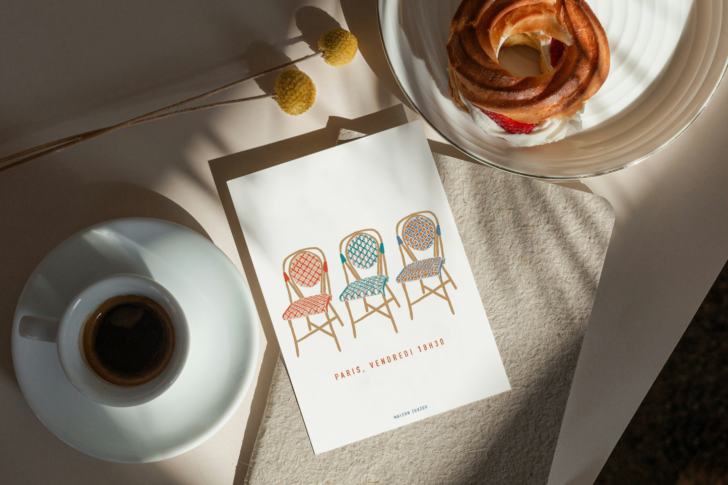 Illustration *Trio chaises bistrot*