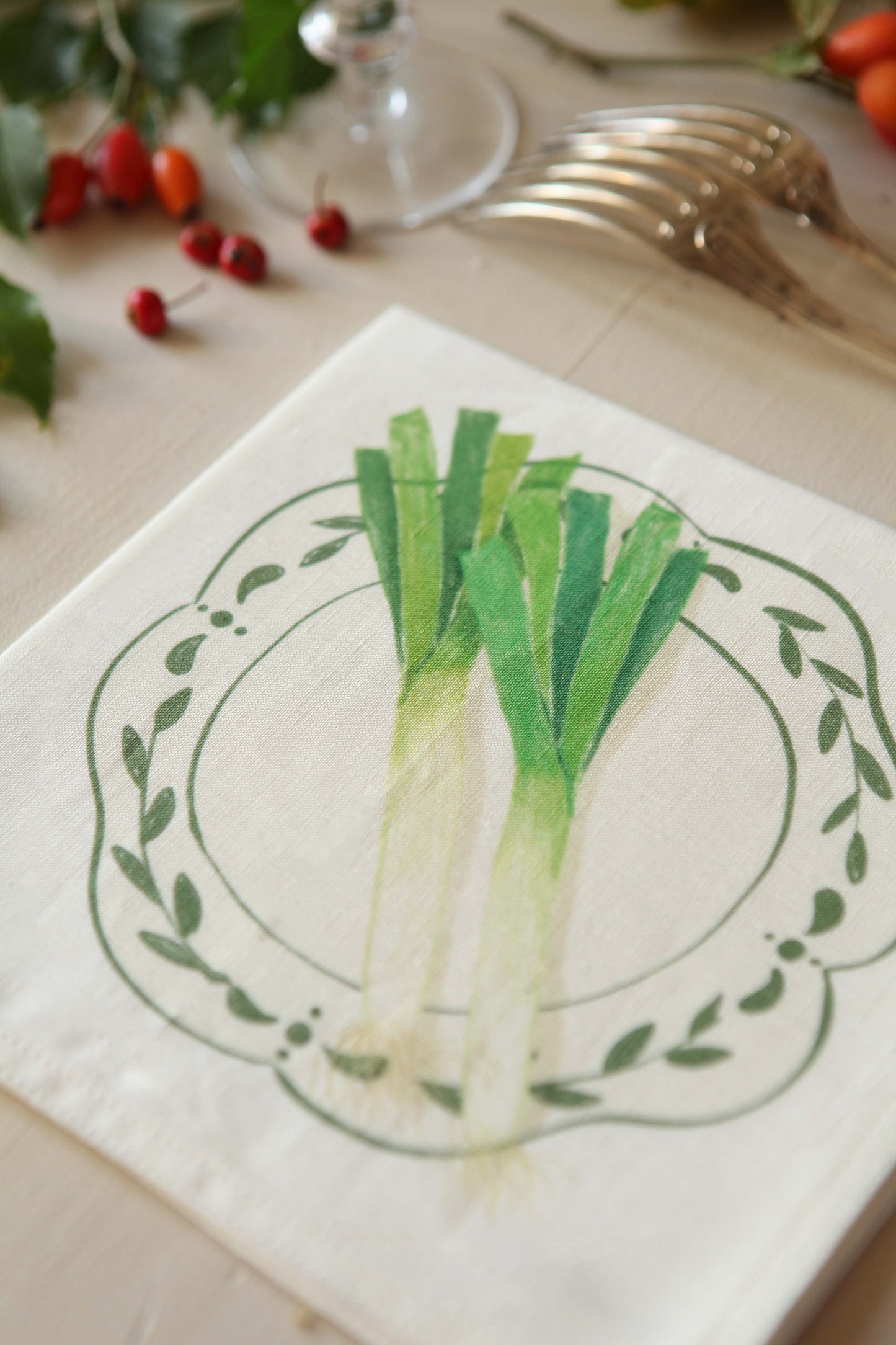 Napkins *Autumn vegetables*. Set of 6 pieces.