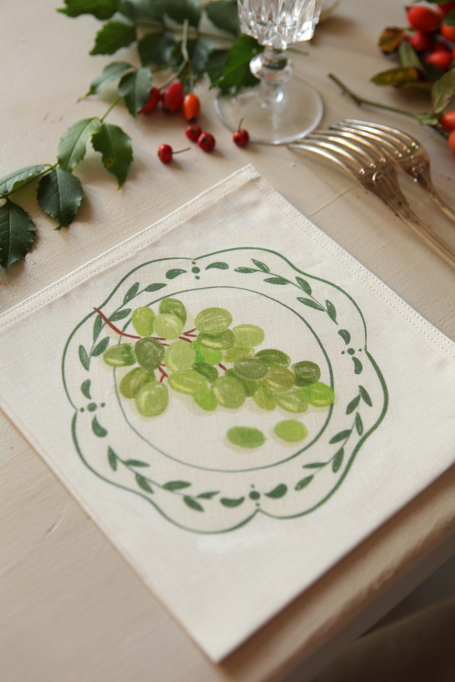 Napkins *Autumn vegetables*. Set of 6 pieces.