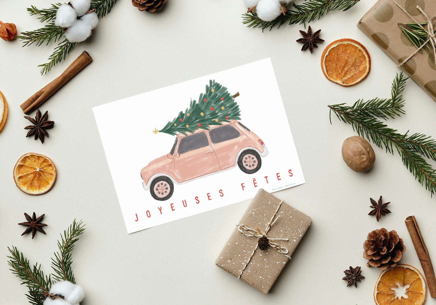 Illustration *Pink mini & Christmas Tree*