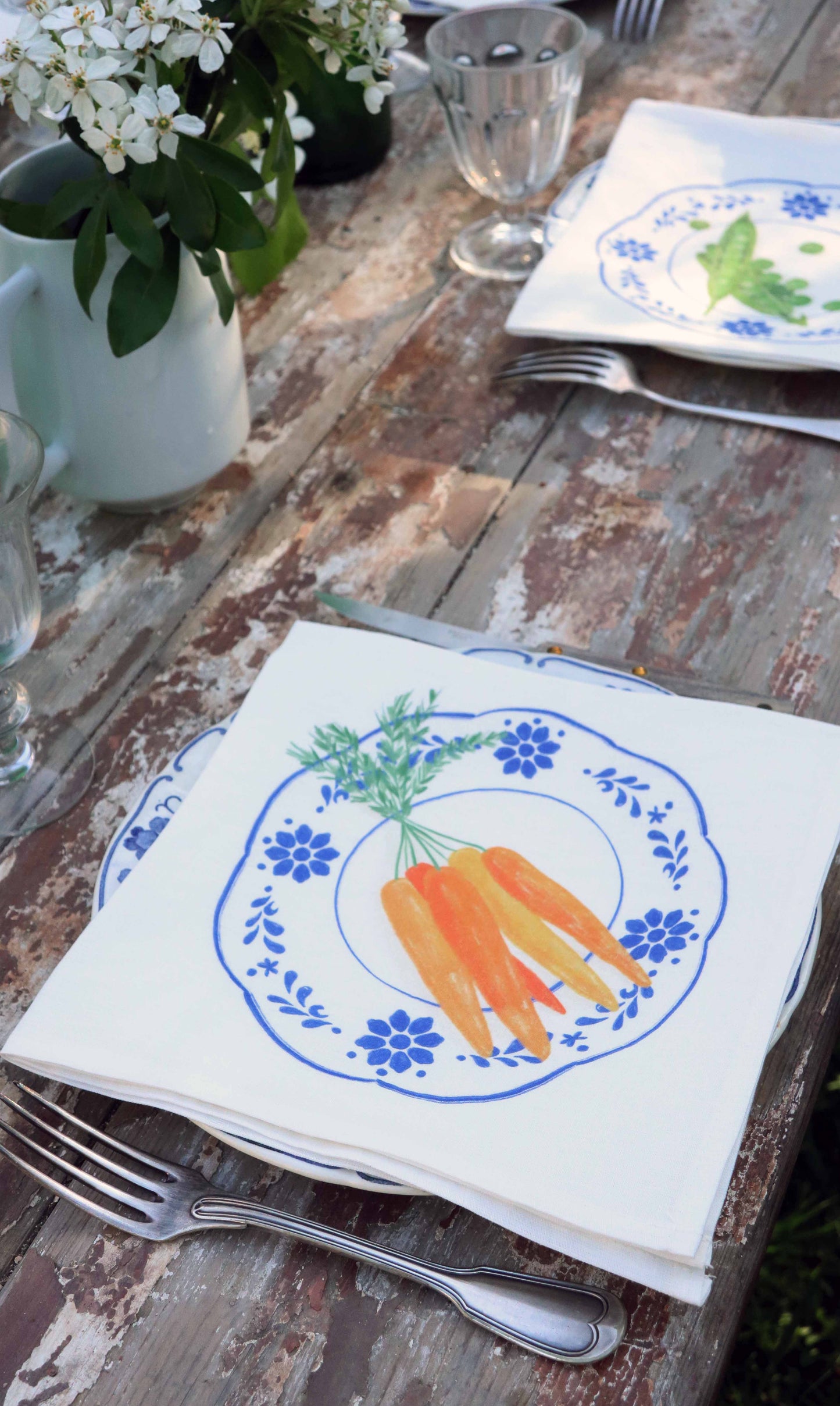 Serviettes *Légumes de printemps*. À l'unité