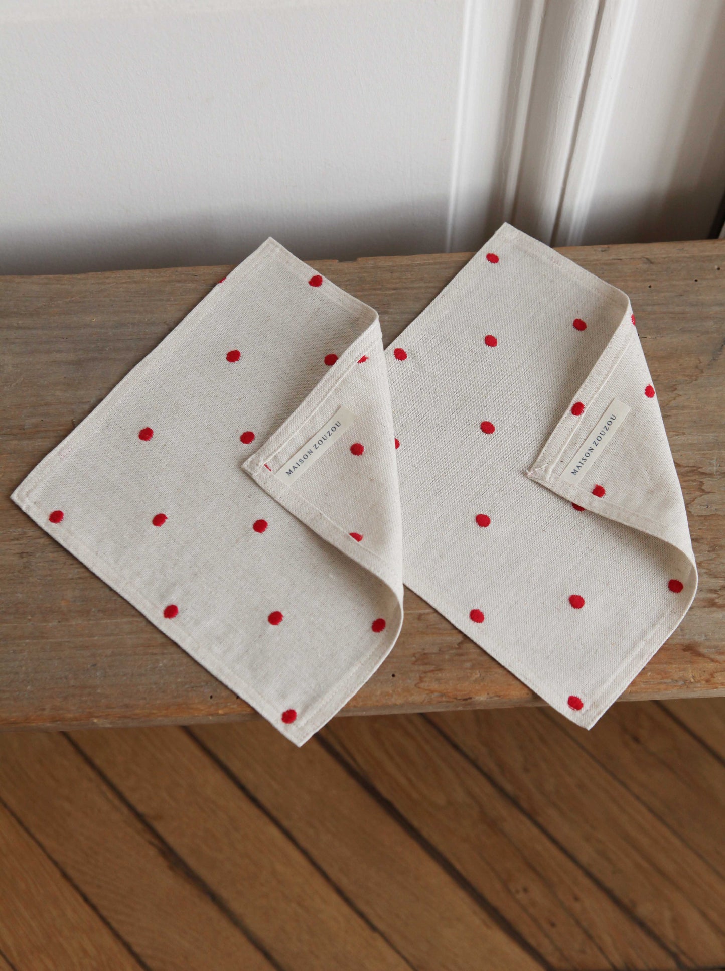 Serviettes cocktail *Polka dot*. édition limitée. Lot de 2 serviettes