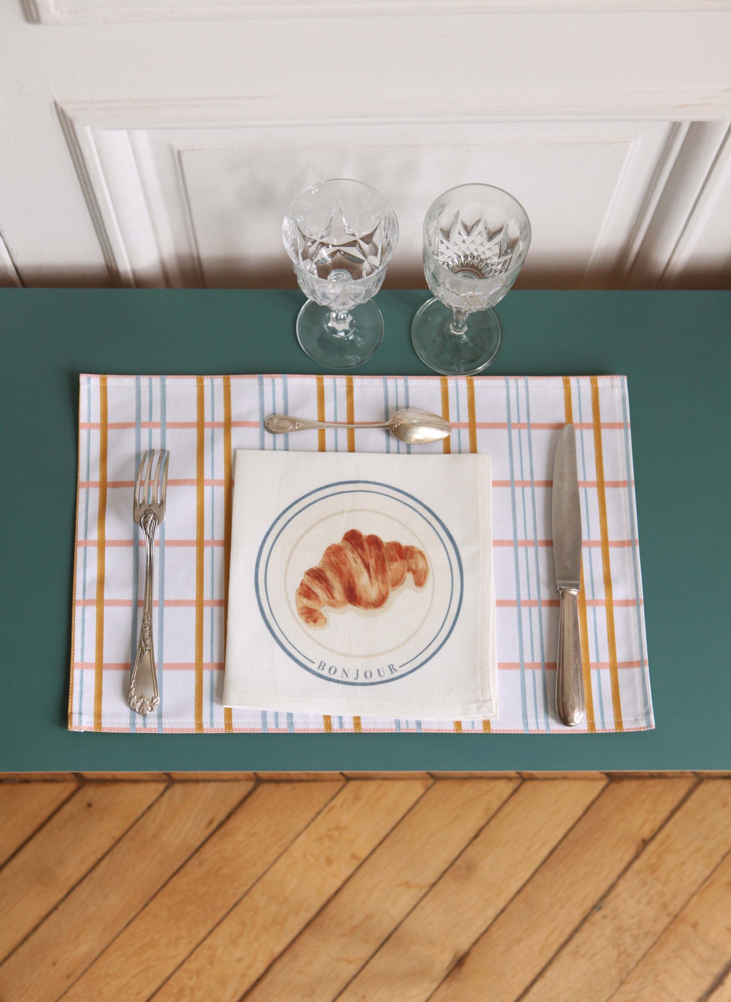 Sets de table à carreaux Lot de 2 pièces.