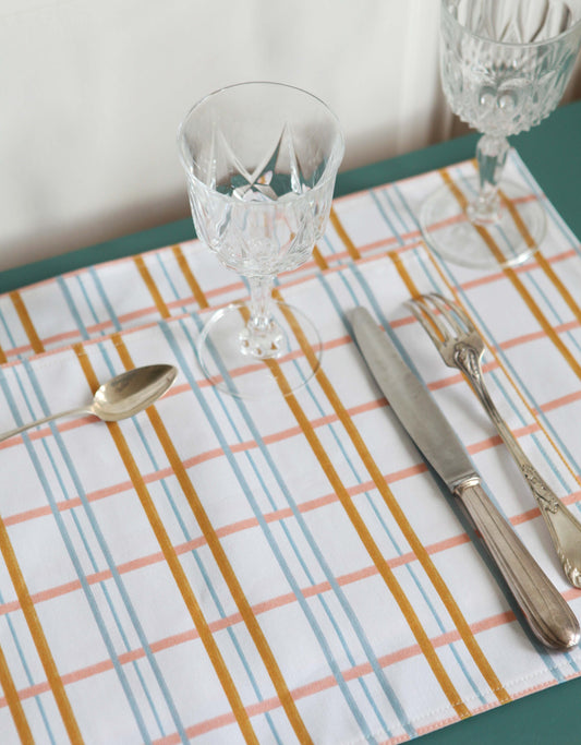 Sets de table à carreaux Lot de 2 pièces.