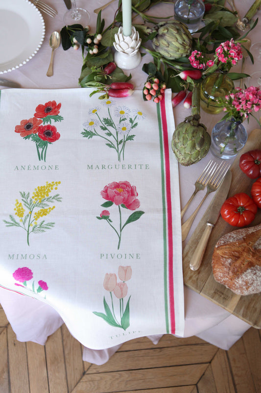 Torchon *Le Langage des Fleurs*