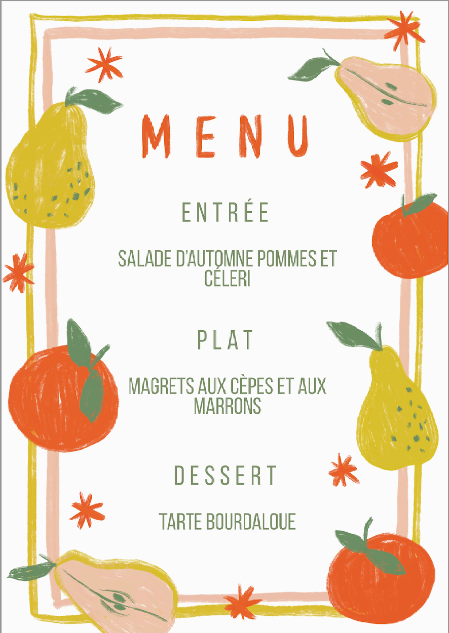 Menu Poires & Clémentines