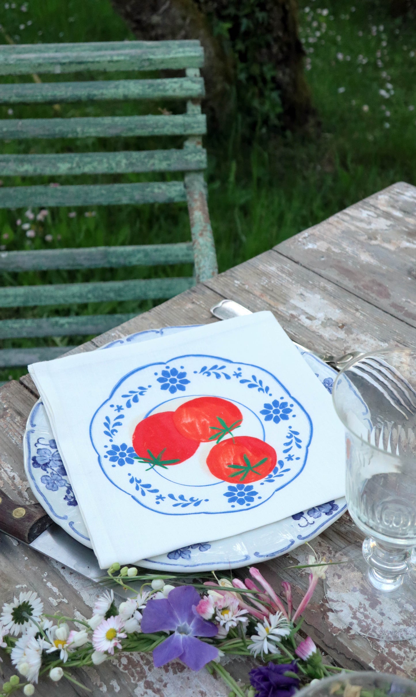 Napkins *Spring vegetables*. Set of 6 pieces.