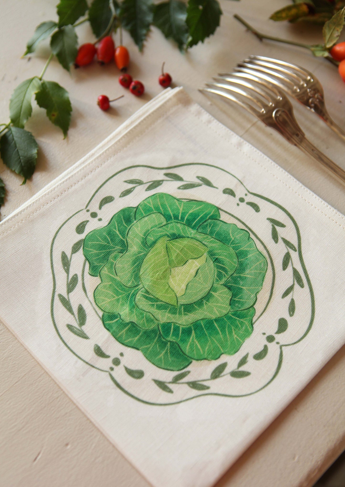 Napkins *Autumn vegetables*. Set of 6 pieces.