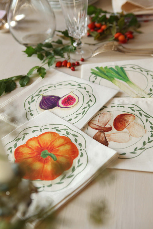 Napkins *Autumn vegetables*. Set of 6 pieces.