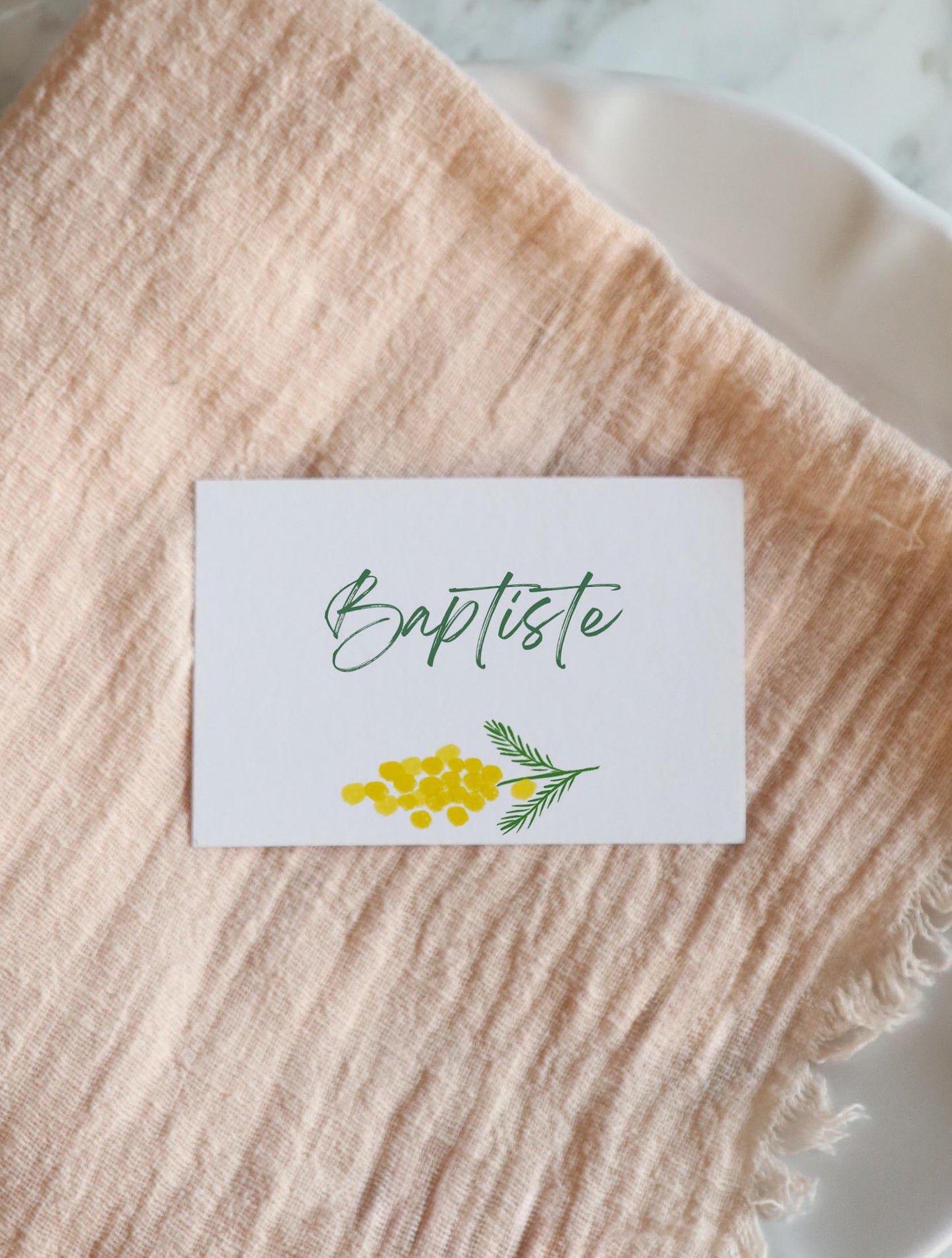 Menu et marque-places Langage des fleurs.