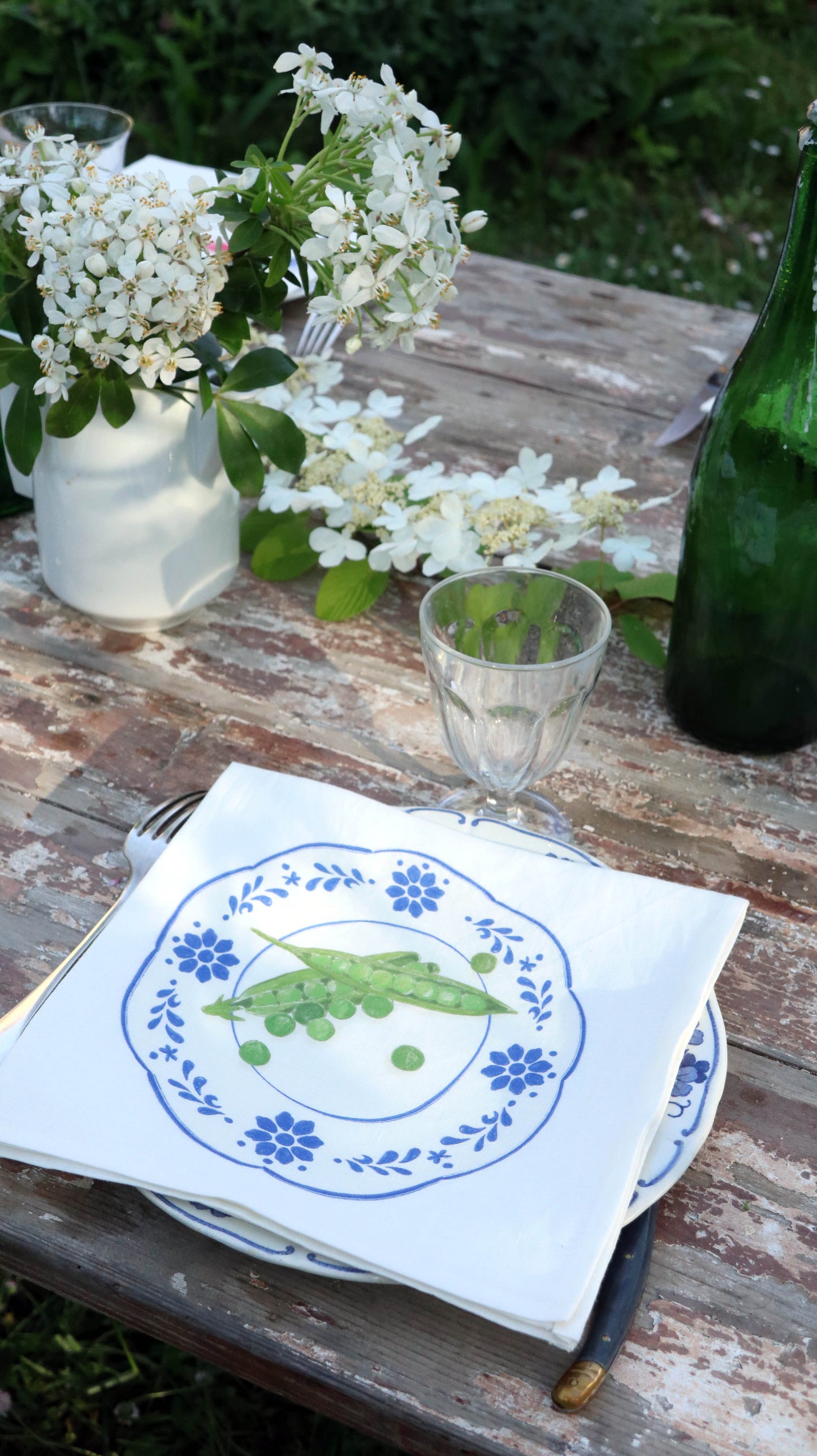 Napkins *Spring vegetables*. Set of 6 pieces.