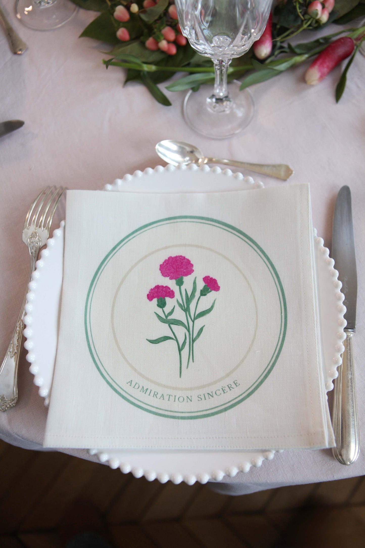 Napkins *Spring vegetables*. Set of 6 pieces.
