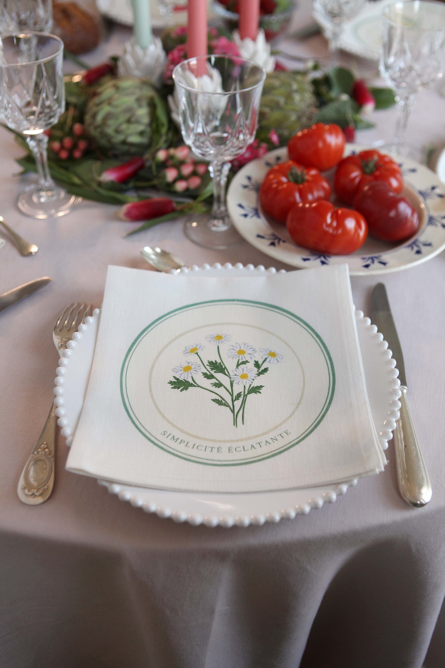 Napkins *Spring vegetables*. Set of 6 pieces.